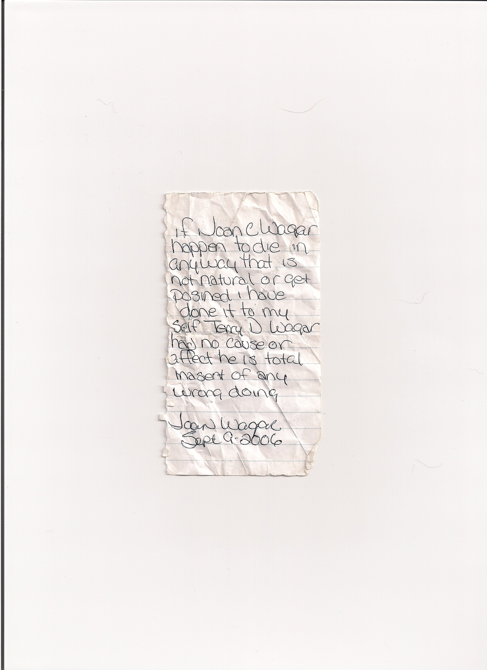 Joan Wagar admits she is poisoner after her was found in seasoning shaker