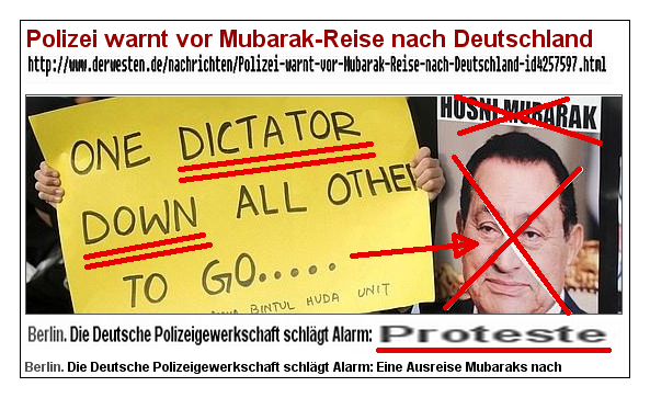 Despot Mubarak in die BRD ?