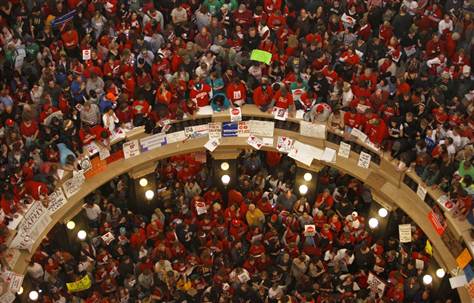 The scene at the occupied state Capitol