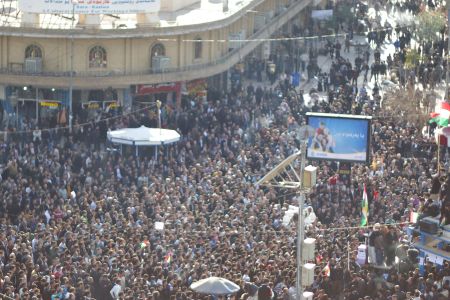 A scene of protests held in Sulaymanieh on March 12, 2011