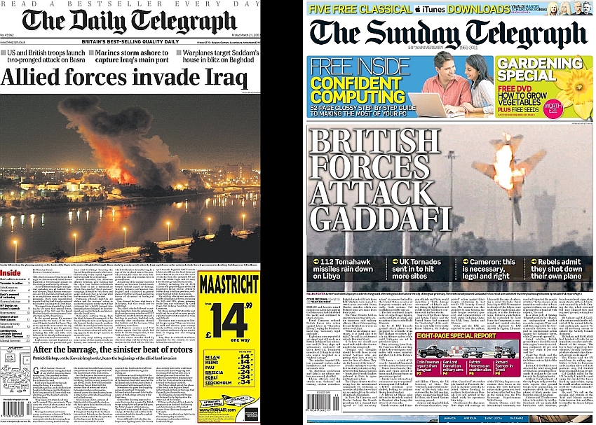 Daily Telegraph, 21 March 2003 and Sunday Telegraph, 20 March 2011