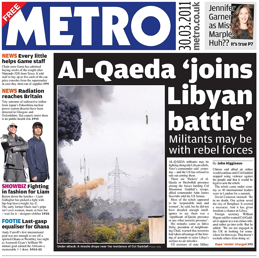 Metro, 30 March 2011