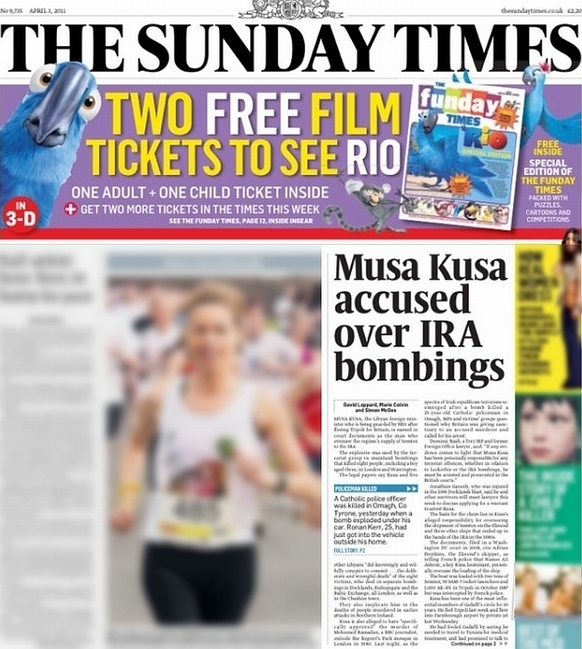 Sunday Times, 3 April 2011