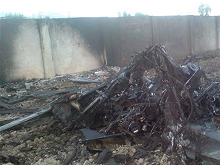 Wreckage of an aircraft