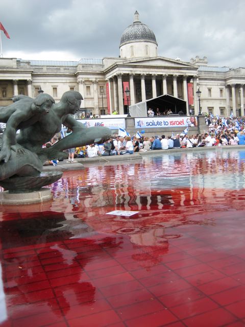 Trafalgar Square rally celebrates Israel's 60th anniversary, London, June 2008