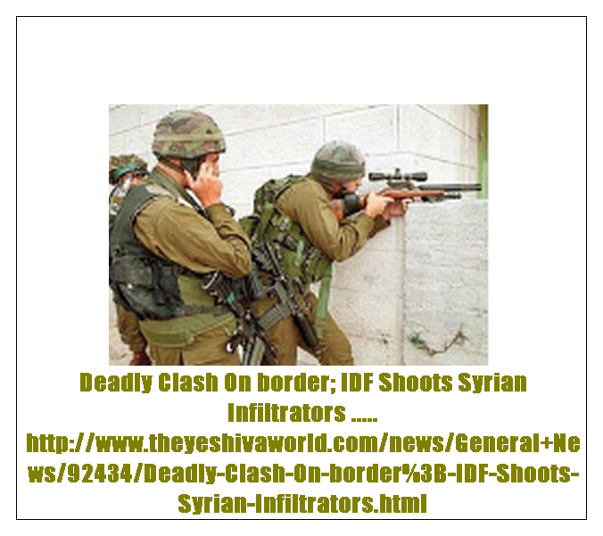 IDF Shoots Syrian Infiltrators