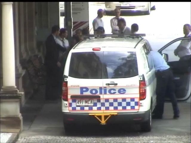 Police prison van taken my son away at parliament