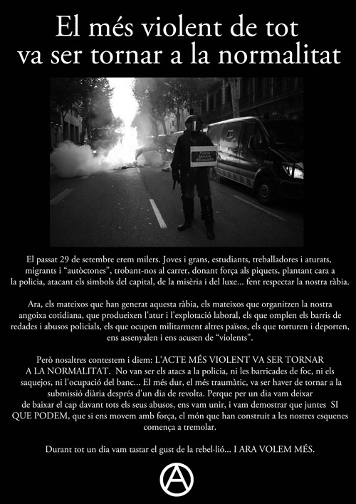 The Greatest Violence Would Be Returning to Normality