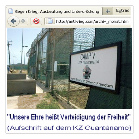 Aufschrift af dem KZ-GUANTANAMO