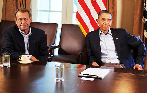 Republican Speaker Boehner and Democrat President Obama drew up the cuts package