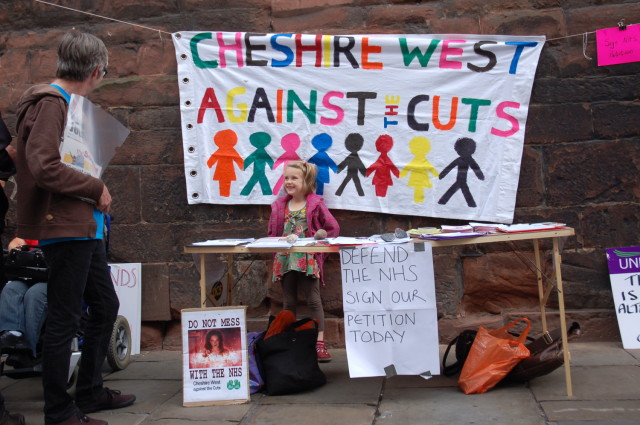 anti-cuts stall