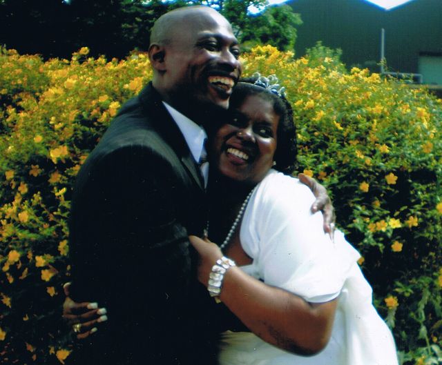 Justice and Ruby on their wedding day