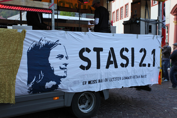 Bromma "STASI" banner at anti-repression demo
