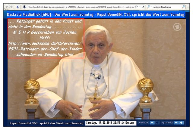 ARD-Papstwort zum Sonntag 17-9-11