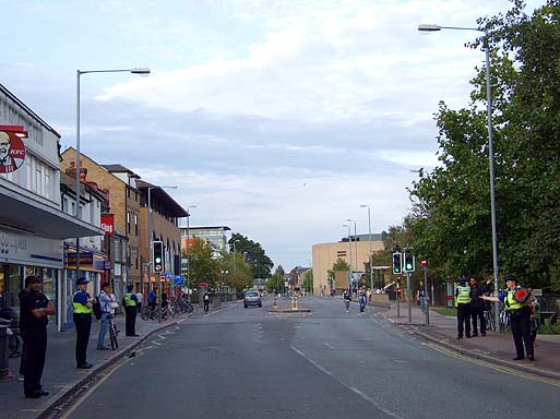 Norfolk Street crossing, replete with several PCSOs.