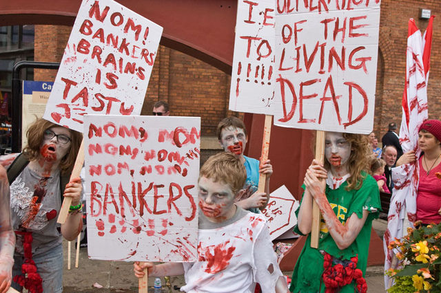 The Living Dead Bankers, bloodsucking leaches on the back of the working class!