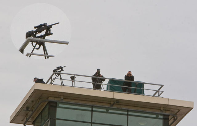 Swat Police team on roof of Barbirolli, Manchester