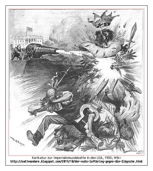 Karikatur zur Imperialismusdebatte in den USA