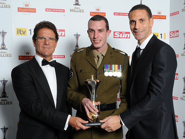 Fabio Capello and Rio Ferdinand, Sun Military Awards ceremony, 15 December 2009