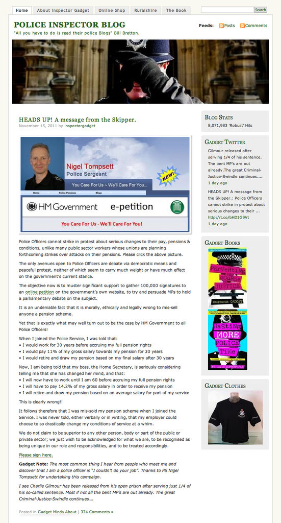 Police Inspector Blog aka Inspector Gadget
