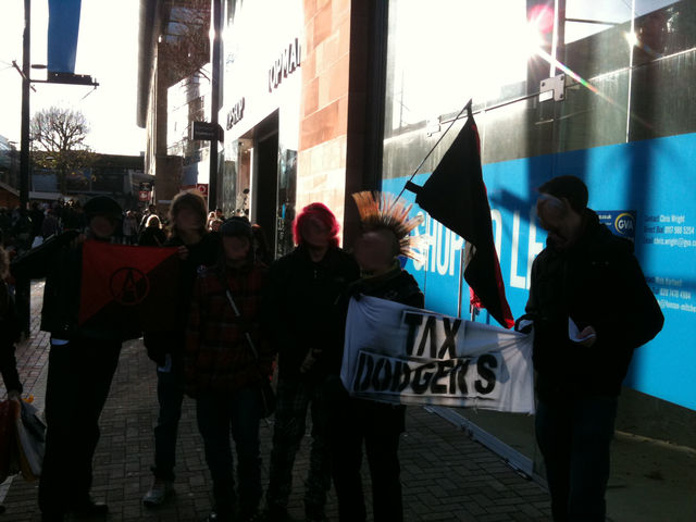 Some of the group outside Topshop