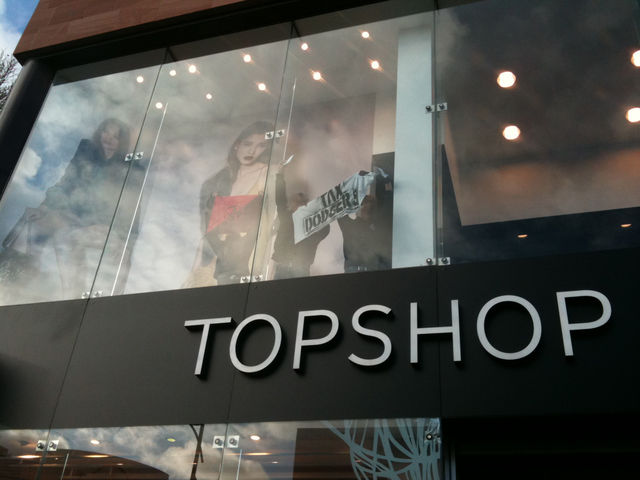 Some of the group inside Topshop!