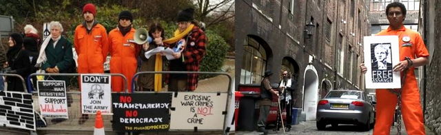 Court solidarity with Assange and remake of Dylan's Subterranean Homesick Blues