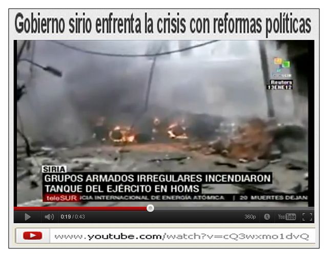 SYRIEN - Terroristen zünden Tank an