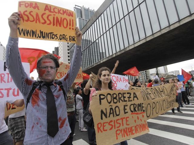 Solidarity demo in Sao Paulo