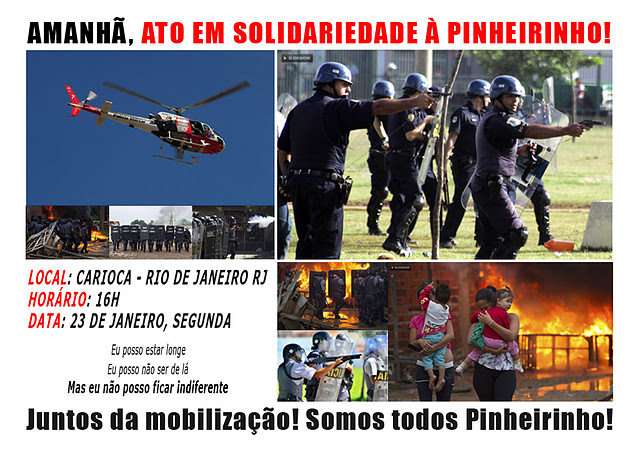 Solidarity Demo in Rio for Pinheirinho, Monday 23rd January