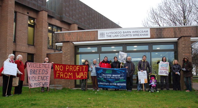 previous anti-war census refuser vigil outside wrexham magistrates court