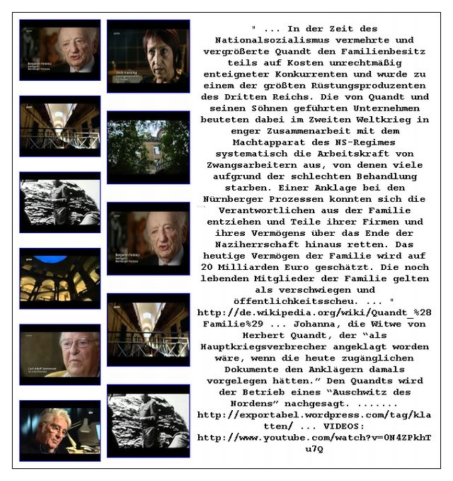 Quandts Vermögen a.Kriegsverbrechen aufgebaut
