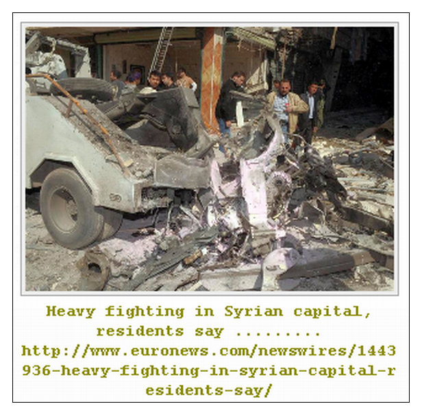 Heavy fighting in Syrian capital