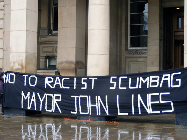 No To Racist Scumbag Mayor John Lines