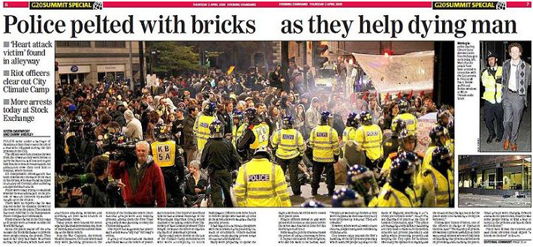 Police lies defame protestors