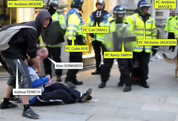 Protestors help, cops do nothing, innocent man dies