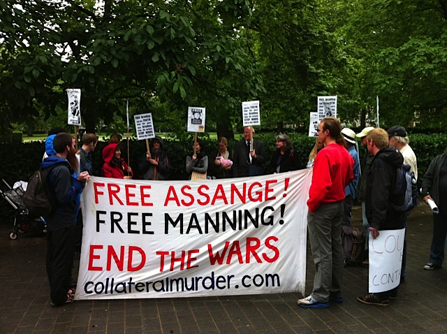 Vigil outside US Embassy, London