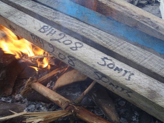 Survey stakes make good firewood