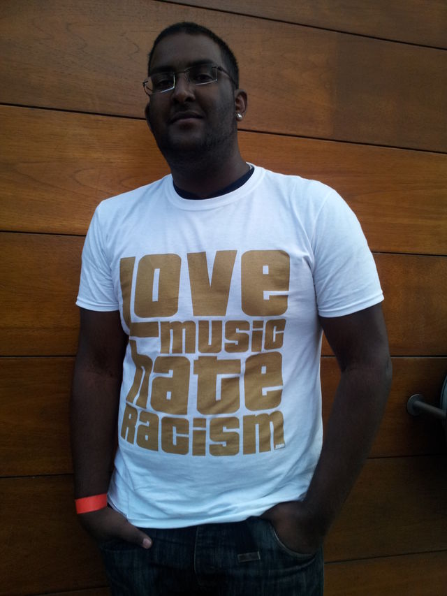 Image: Arnie Joahill, UEL Student at Love Music Hate Racism 2012