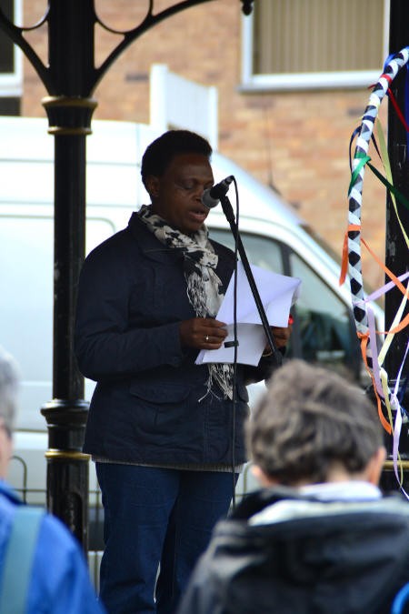 A reading at the multi-faith service [photo: Paul Lowndes]