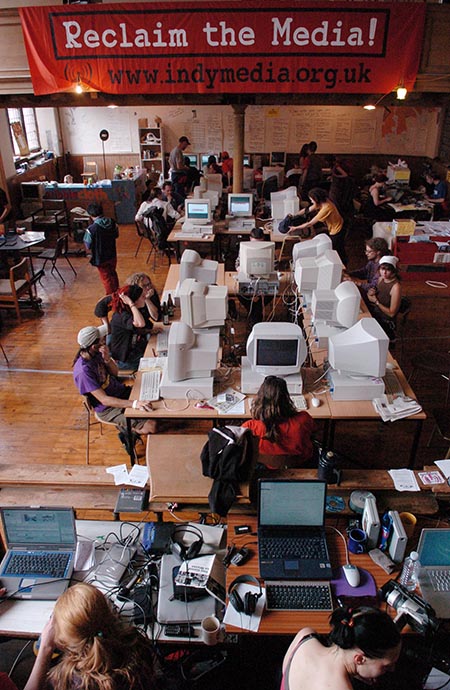 The universally praised 2005 G8 Media Centre. Set up by folks from IMC London.