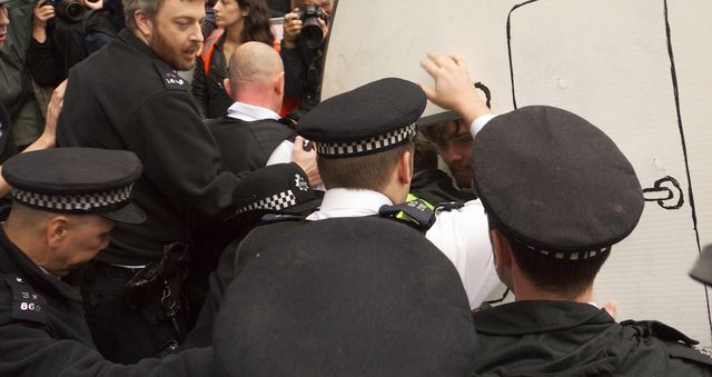 through the square window