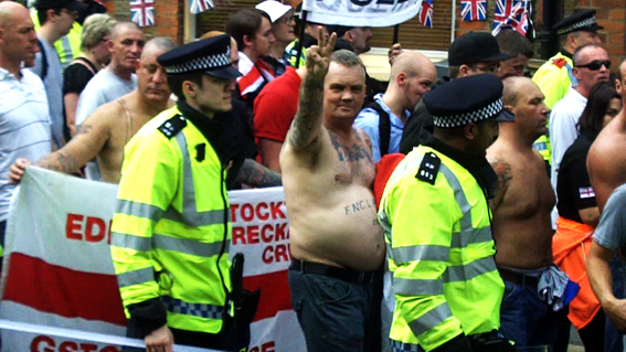 EDL marching through Walthamstow
