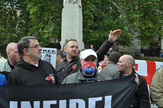 EDL Nazi makes Hitler salute in Westminster