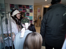 Handing in a letter at the office of Hastings & Rother MP Amber Rudd