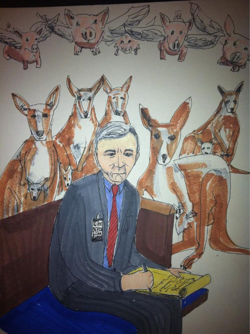 "Pigs will fly before Bill Keller/NYT attends this kangaroo court"