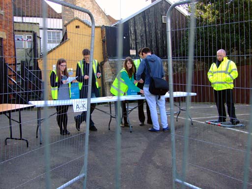 Behind the barricades...