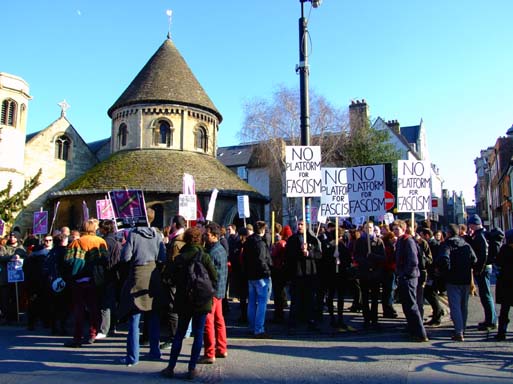 Round Church Street with human blockade!