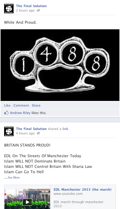 Nazi support for EDL Manchester demo