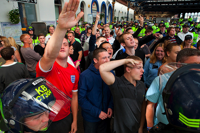 March for England Sieg Heiling in Brighton
